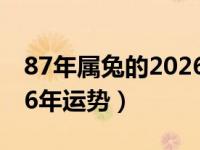 87年属兔的2026年运势怎么样（87年兔2016年运势）