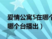 爱情公寓5在哪个台播出时间（爱情公寓5在哪个台播出）