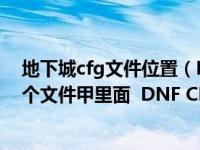 地下城cfg文件位置（DNF CFG 谁知道这个文件在DNF哪个文件甲里面  DNF CFG）