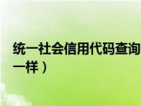 统一社会信用代码查询（组织机构代码跟统一社会信用代码一样）