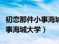 初恋那件小事海城大学录取分数（初恋那件小事海城大学）