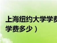 上海纽约大学学费多少一个月（上海纽约大学学费多少）