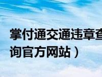 掌付通交通违章查询官网（掌付通交通违章查询官方网站）