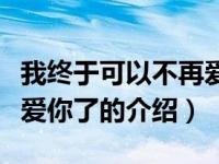 我终于可以不再爱你了（关于我终于可以不再爱你了的介绍）