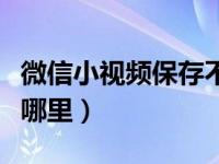 微信小视频保存不到相册（微信小视频保存在哪里）