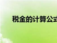 税金的计算公式为（税金的计算公式）