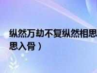 纵然万劫不复纵然相思入骨什么意思（纵然万劫不复纵然相思入骨）