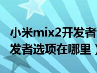 小米mix2开发者选项怎么打开（小米mix2开发者选项在哪里）