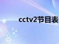 cctv2节目表今天（cctv2节目表）