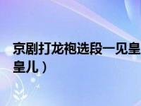 京剧打龙袍选段一见皇儿跪埃尘（京剧打龙袍李后唱词一见皇儿）