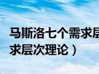 马斯洛七个需求层次理论启示（马斯洛七个需求层次理论）