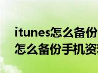 itunes怎么备份手机里的所有内容（itunes怎么备份手机资料）