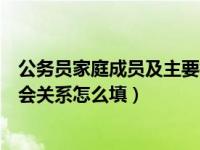 公务员家庭成员及主要社会关系（公务员家庭成员及主要社会关系怎么填）