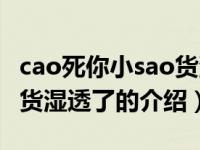 cao死你小sao货湿透了（关于cao死你小sao货湿透了的介绍）