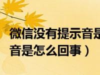 微信没有提示音是怎么回事儿（微信没有提示音是怎么回事）