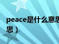 peace是什么意思中文翻译（peace是什么意思）