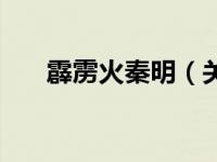 霹雳火秦明（关于霹雳火秦明的介绍）