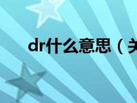 dr什么意思（关于dr什么意思的介绍）