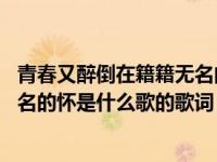 青春又醉倒在籍籍无名的怀 是什么歌（青春又醉倒在籍籍无名的怀是什么歌的歌词）