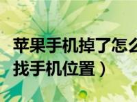 苹果手机掉了怎么追踪（苹果手机掉了怎么查找手机位置）