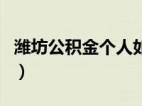 潍坊公积金个人如何提（潍坊公积金个人账户）