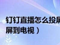 钉钉直播怎么投屏自己设备（钉钉直播怎么投屏到电视）