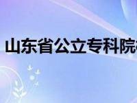 山东省公立专科院校（山东省公立专科院校）