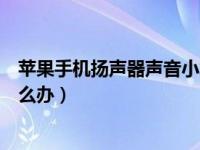 苹果手机扬声器声音小怎么调试（苹果手机扬声器声音小怎么办）