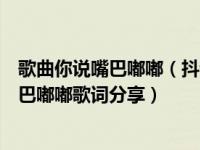 歌曲你说嘴巴嘟嘟（抖音你说嘴巴嘟嘟是什么歌抖音你说嘴巴嘟嘟歌词分享）