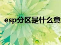 esp分区是什么意思（esp分区是什么意思）