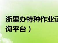 浙里办特种作业证查询（四川省特种作业证查询平台）