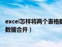 excel怎样将两个表格数据同样排序（Excel怎样将两个表格数据合并）