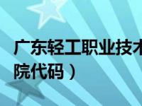 广东轻工职业技术官网（广东轻工职业技术学院代码）