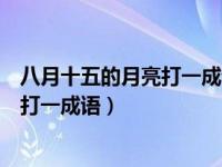 八月十五的月亮打一成语疯狂看图猜成语（八月十五的月亮打一成语）