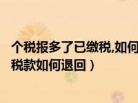 个税报多了已缴税,如何更正申报（个税更正申报后多缴纳的税款如何退回）