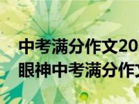 中考满分作文2022年最新热点作文（期待的眼神中考满分作文）