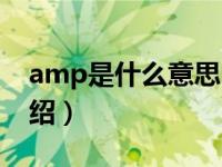 amp是什么意思（关于amp是什么意思的介绍）