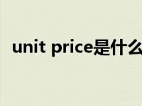 unit price是什么意思（price tag的意思）