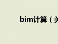 bim计算（关于bim计算的介绍）