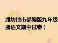 潍坊地市部编版九年级上册语文期中试卷（部编版九年级上册语文期中试卷）