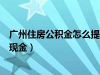 广州住房公积金怎么提取现金的（广州住房公积金怎么提取现金）