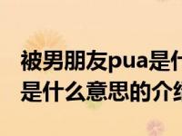 被男朋友pua是什么意思（关于被男朋友pua是什么意思的介绍）