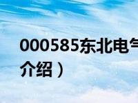 000585东北电气（关于000585东北电气的介绍）