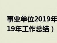 事业单位2019年工作总结范文（事业单位2019年工作总结）