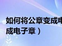 如何将公章变成电子章的软件（如何将公章变成电子章）