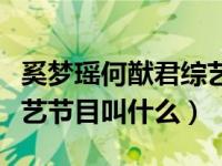 奚梦瑶何猷君综艺节目吃醋（奚梦瑶何猷君综艺节目叫什么）