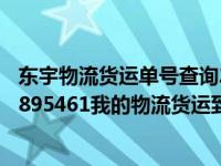 东宇物流货运单号查询2019082902（东宇物流单号查询00895461我的物流货运到那里了）