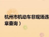 杭州市机动车非现场违章查询网站（杭州市机动车非现场违章查询）