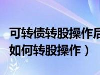 可转债转股操作后怎么没有变成股票（可转债如何转股操作）