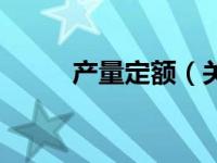 产量定额（关于产量定额的介绍）